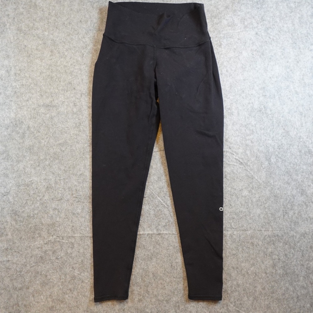 Alo Leggings Women M/L? Black High Waist Airbrush Full Length Active Yoga